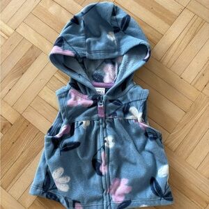 Carter's Blue and Pink Hooded Fleece Vest